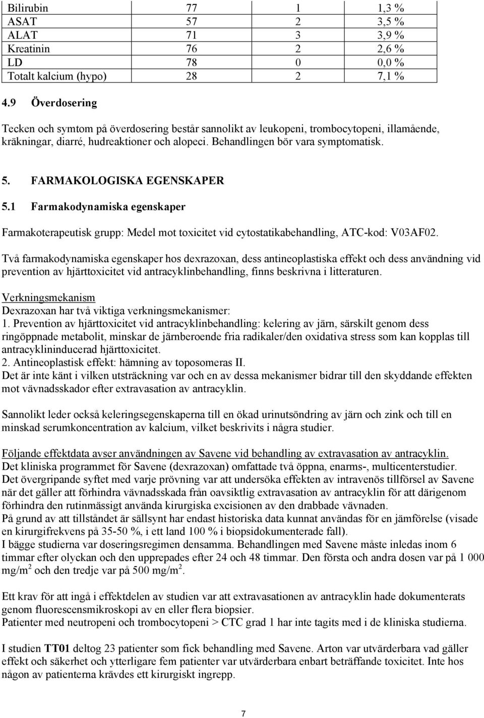FARMAKOLOGISKA EGENSKAPER 5.1 Farmakodynamiska egenskaper Farmakoterapeutisk grupp: Medel mot toxicitet vid cytostatikabehandling, ATC-kod: V03AF02.