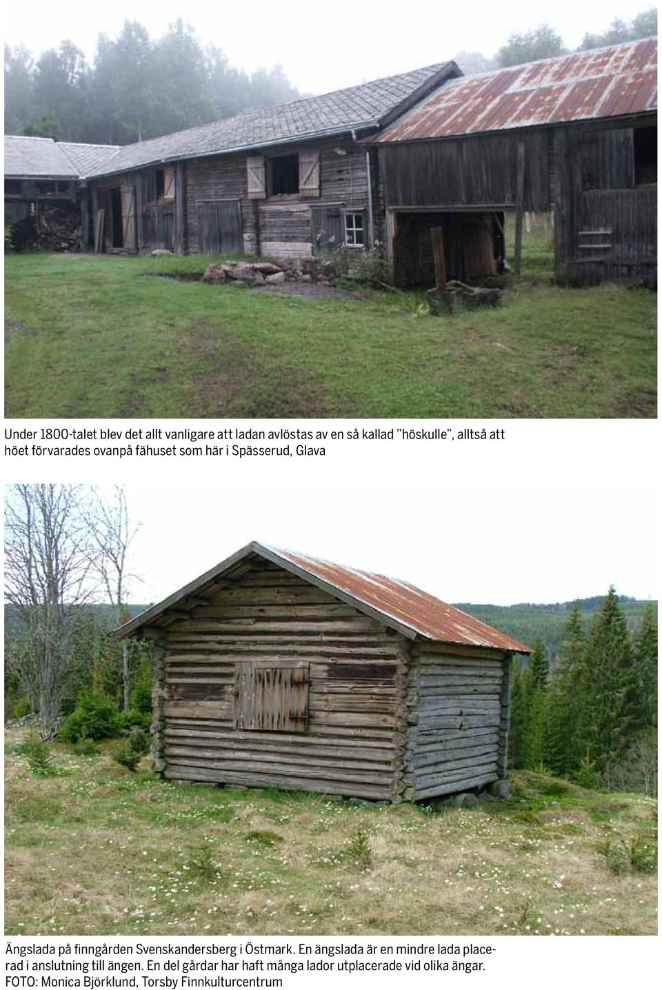 Svenskandersberg i Östmark. En ängslada är en mindre lada placerad i anslutning till ängen.