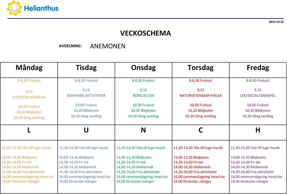 UTEVISTELSE/HÄLSA SKAPANDE AKTIVITETER