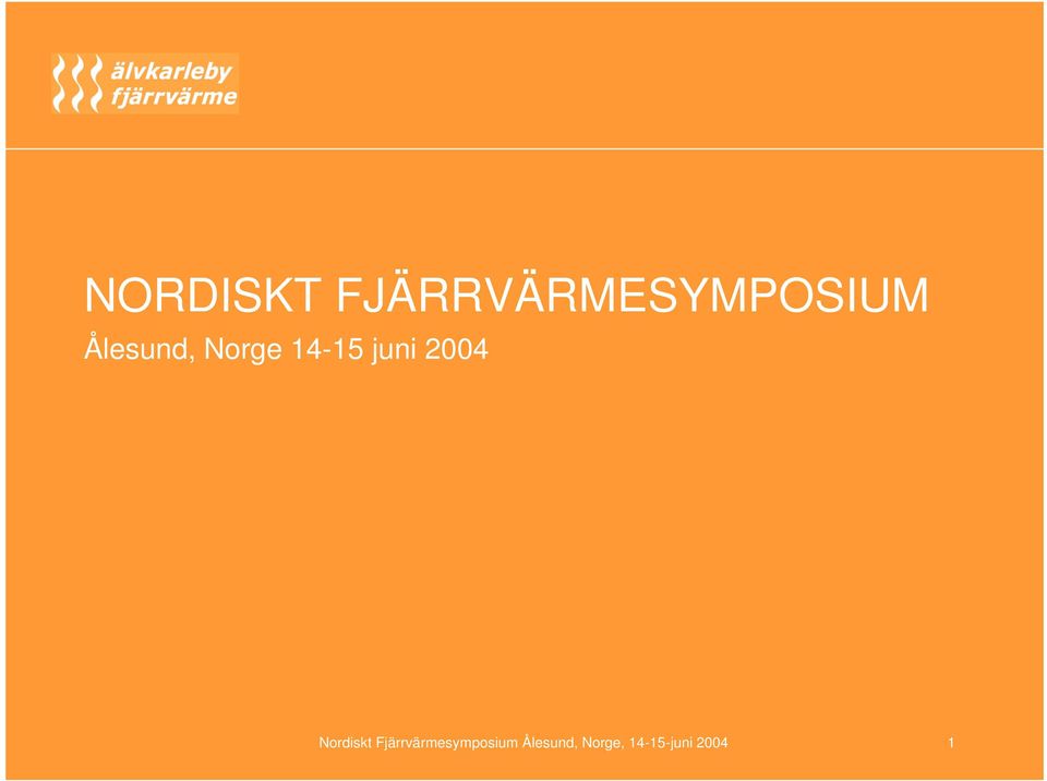 Nordiskt Fjärrvärmesymposium