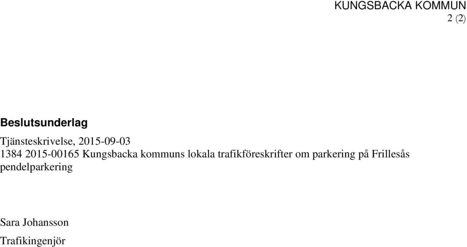 Kungsbacka kommuns lokala trafikföreskrifter om