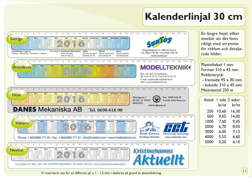 se En längre linjal, vilket innebär att det finns rikligt med utrymme för reklam och detaljerade bilder.