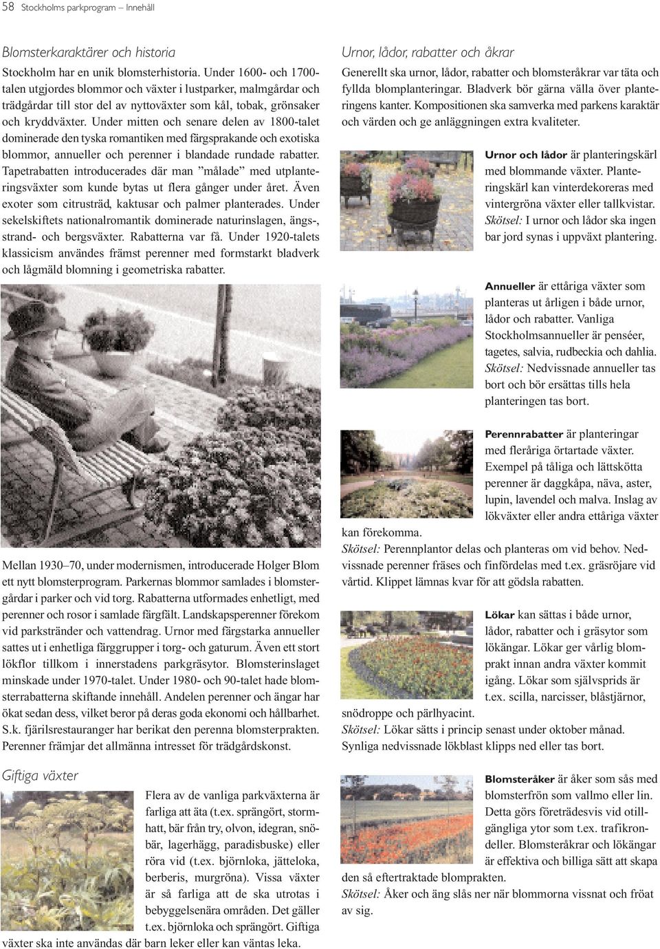 Under mitten och senare delen av 1800-talet dominerade den tyska romantiken med färgsprakande och exotiska blommor, annueller och perenner i blandade rundade rabatter.