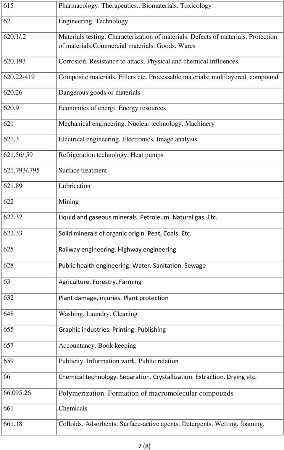 Processable materials; multilayered, compound 620.26 Dangerous goods or materials 620.9 Economics of energi. Energy resources 621 Mechanical engineering. Nuclear technology. Machinery 621.