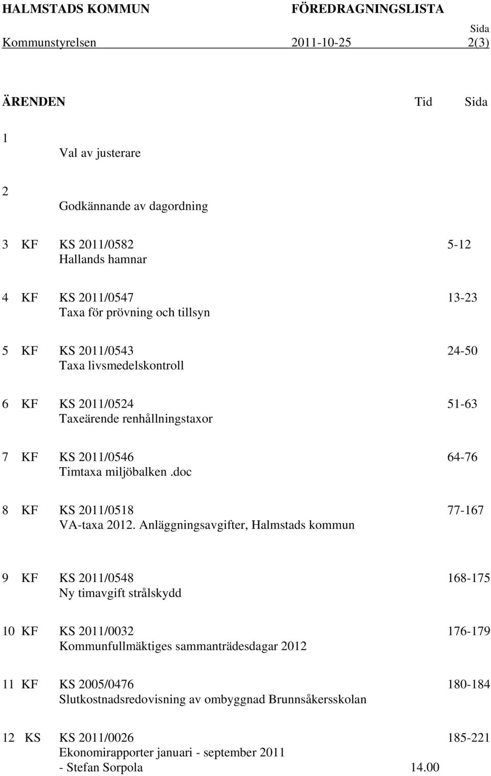 doc 64-76 8 KF KS 2011/0518 VA-taxa 2012.