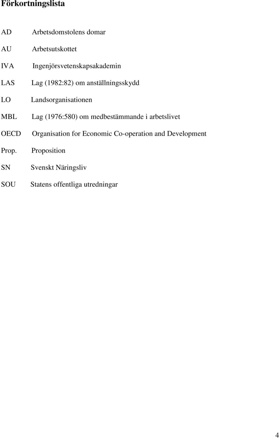 (1982:82) om anställningsskydd Landsorganisationen Lag (1976:580) om medbestämmande i