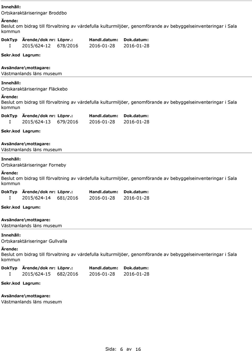 nnehåll: Ortskaraktäriseringar Forneby 2015/624-14 681/2016