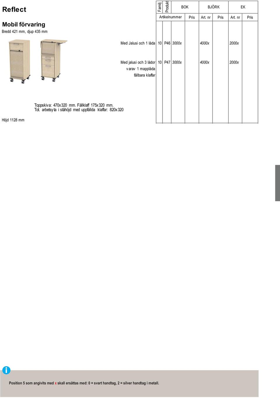 arav 1 mapplåda fällbara klaffar Toppskiva: 470x320 mm. Fällklaff 175x320 mm. Tot.