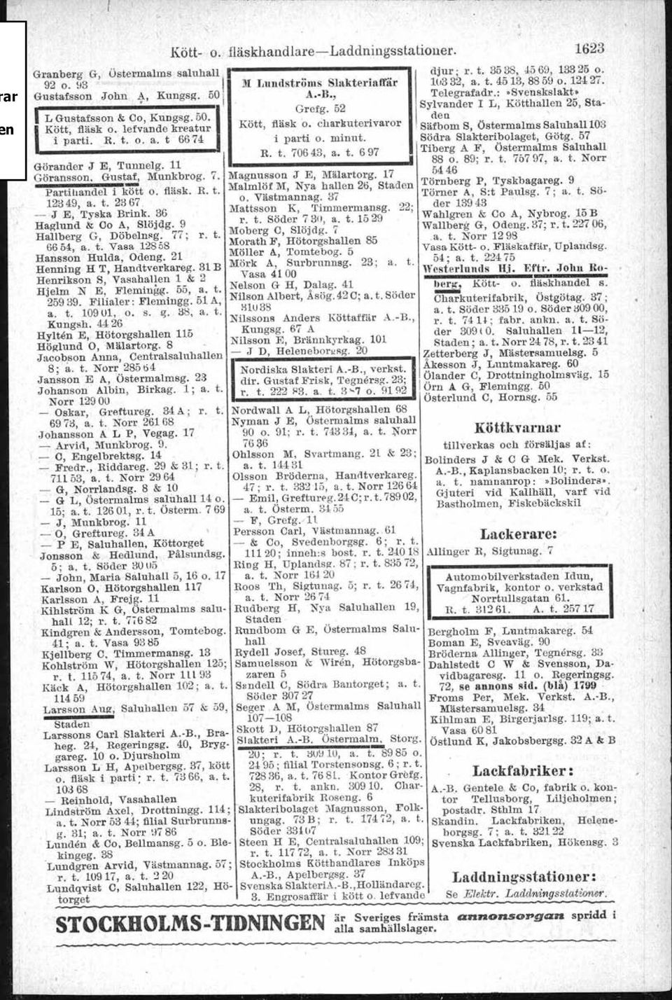 ' Smälandsg. 4 Arvedson J E, n. Odeng. 1 Asplund E G, ö. Nybrog. 28B - Martin, n. Drottningg. 59 Barr O D, n. Barnhusg. 3 Barre C O. n. Odeng. 39 Läderhandiare~ Läkare.