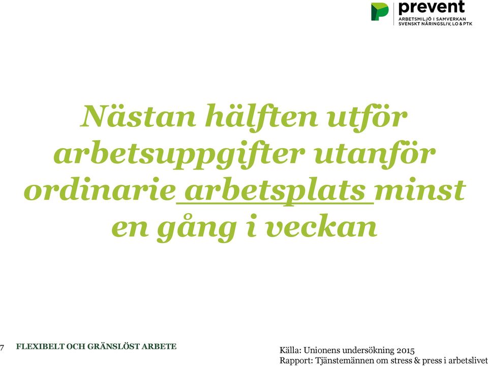 7 Källa: Unionens undersökning 2015 Rapport: