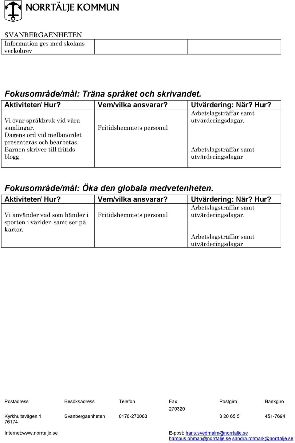 Dagens ord vid mellanordet presenteras och bearbetas.