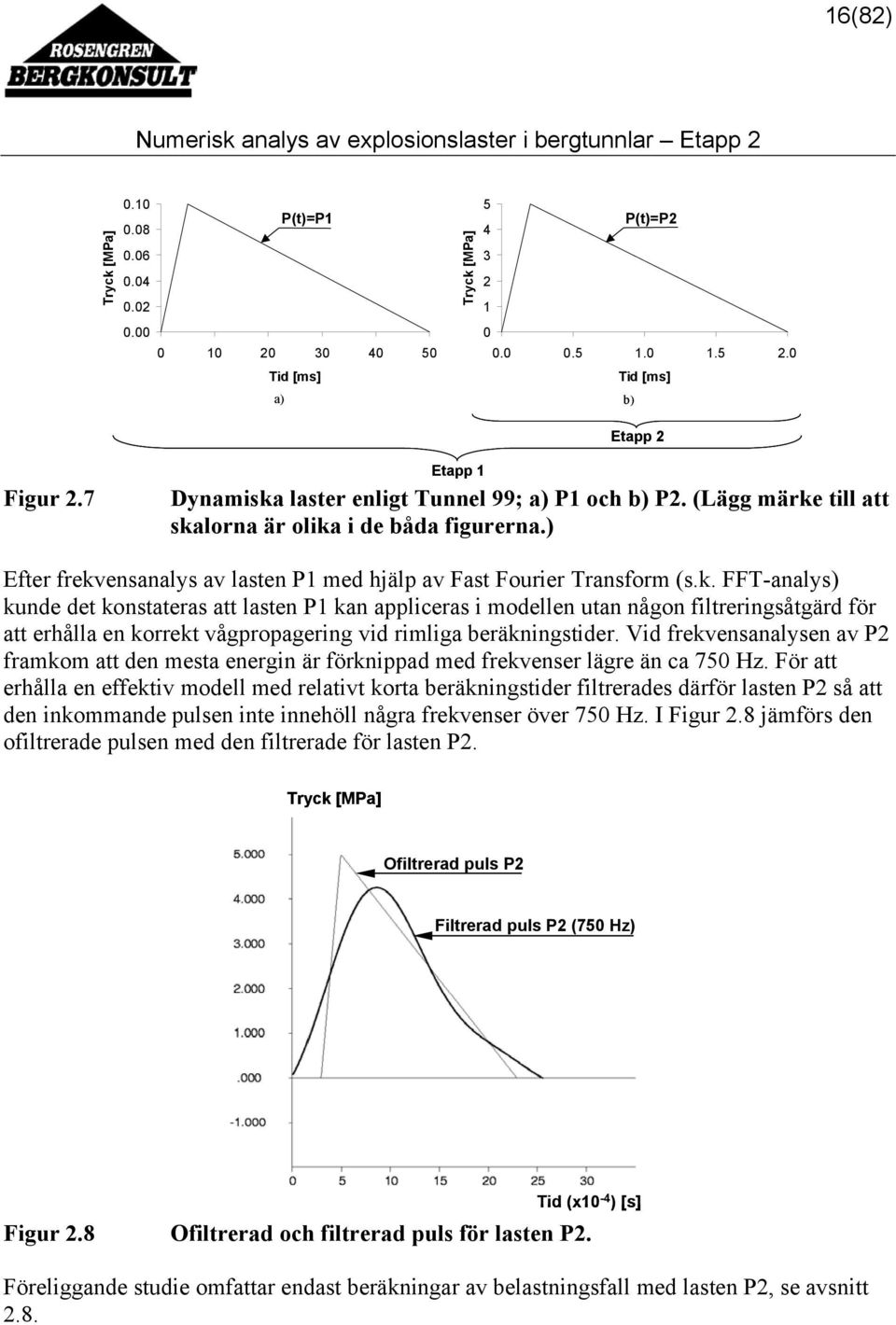 Vid frekvensanalysen av P2 framkom att den mesta energin är förknippad med frekvenser lägre än ca 750 Hz.