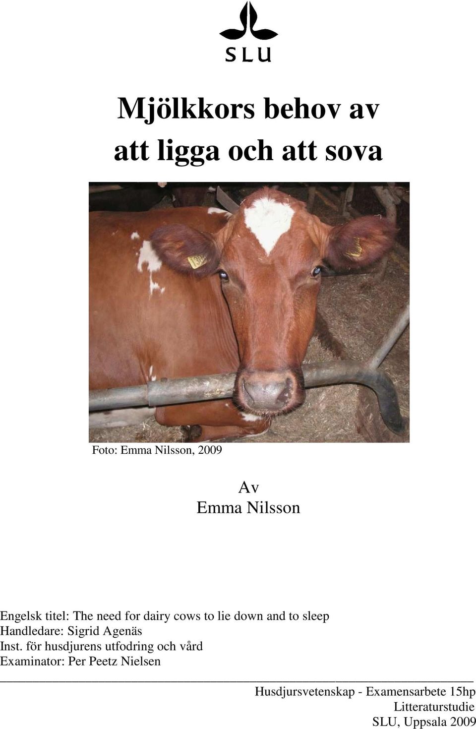 Handledare: Sigrid Agenäs Inst.