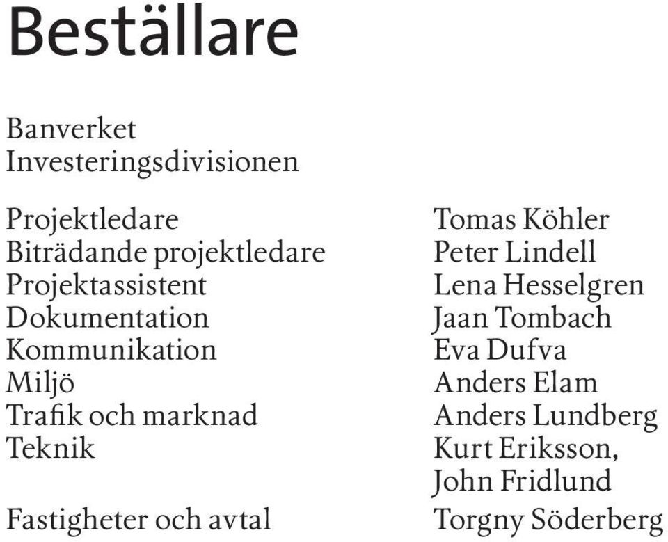 marknad Teknik Fastigheter och avtal Tomas Köhler Peter Lindell Lena Hesselgren