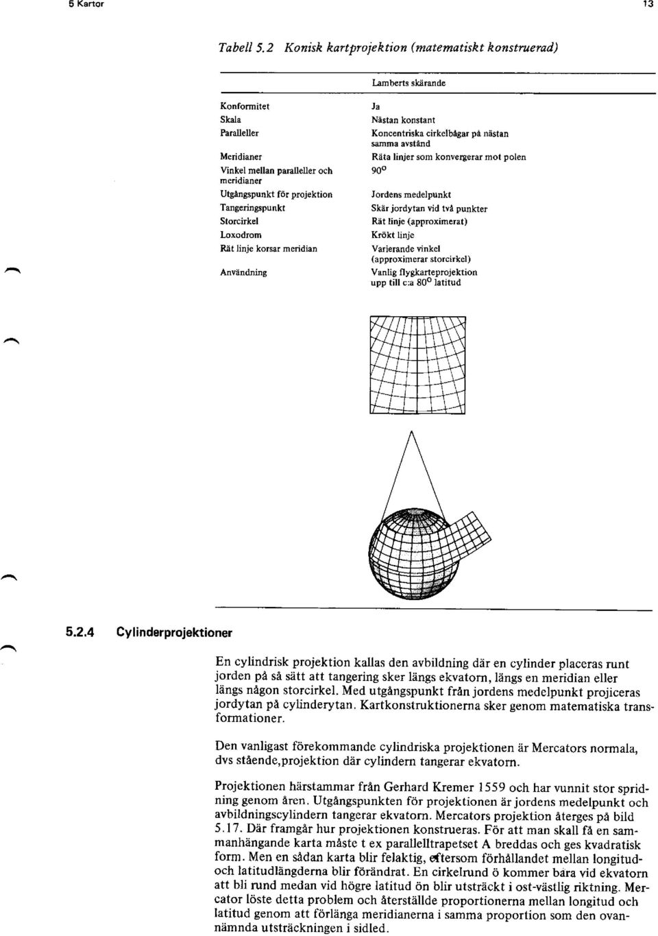 konvergerar mot polen 9oo Jordens medelpunkt Skär jordytan vid tvä pu4kter Rät linje (approximerat) Krökt linje variemnde vinkel (approximerar storcirkel) Vanlig fl ygkarteprojektion upp till c:a 80o