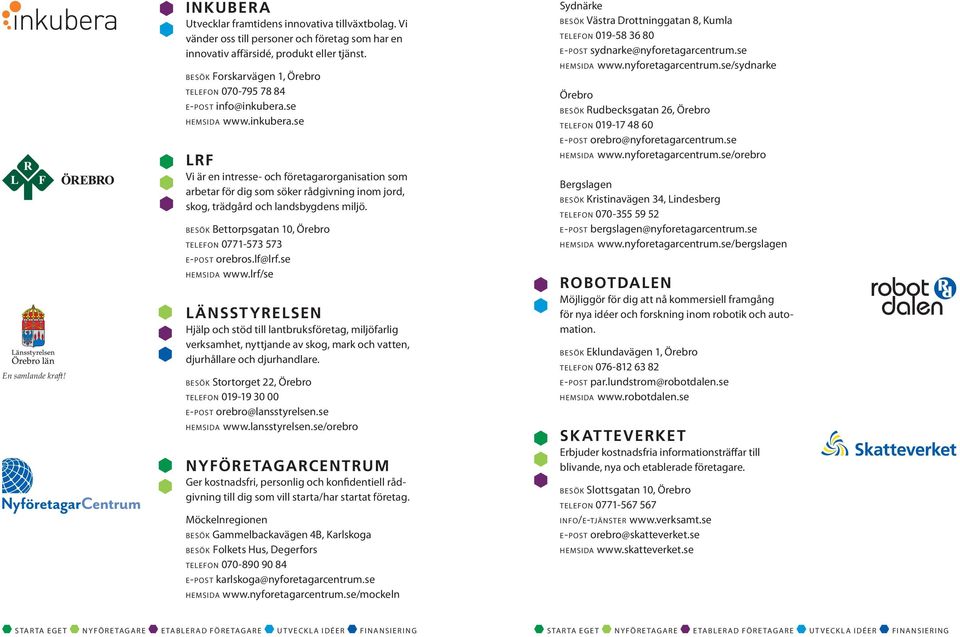 se hemsida www.inkubera.se LRF Vi är en intresse- och företagarorganisation som arbetar för dig som söker rådgivning inom jord, skog, trädgård och landsbygdens miljö.