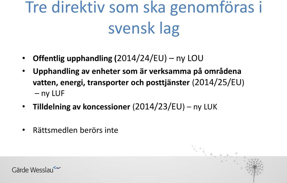 områdena vatten, energi, transporter och posttjänster (2014/25/EU)