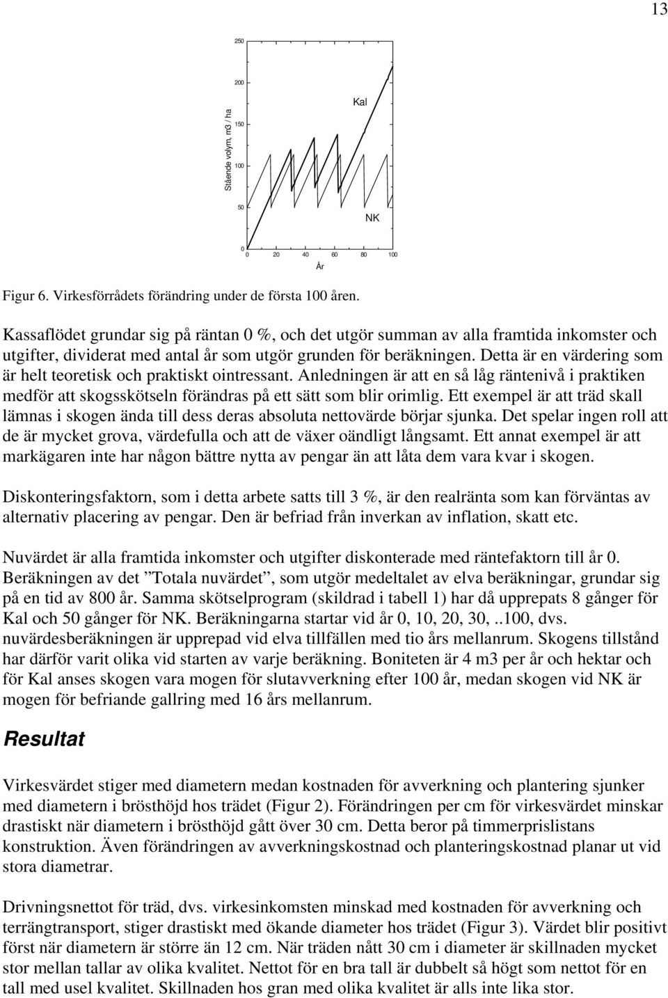 Detta är en värdering som är helt teoretisk och praktiskt ointressant. Anledningen är att en så låg räntenivå i praktiken medför att skogsskötseln förändras på ett sätt som blir orimlig.