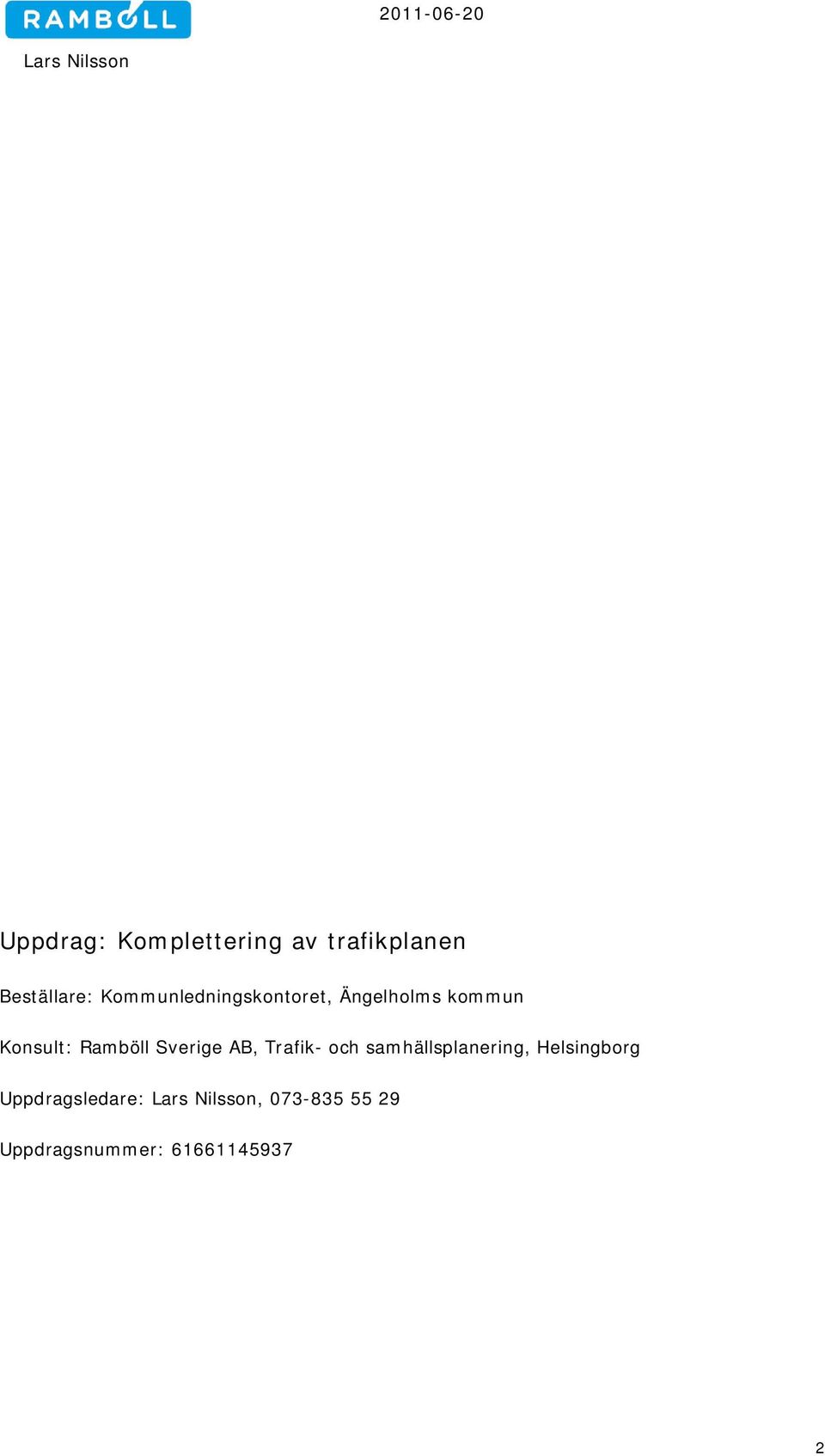 Ramböll Sverige AB, Trafik- och samhällsplanering,