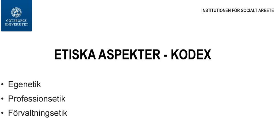 ASPEKTER - KODEX