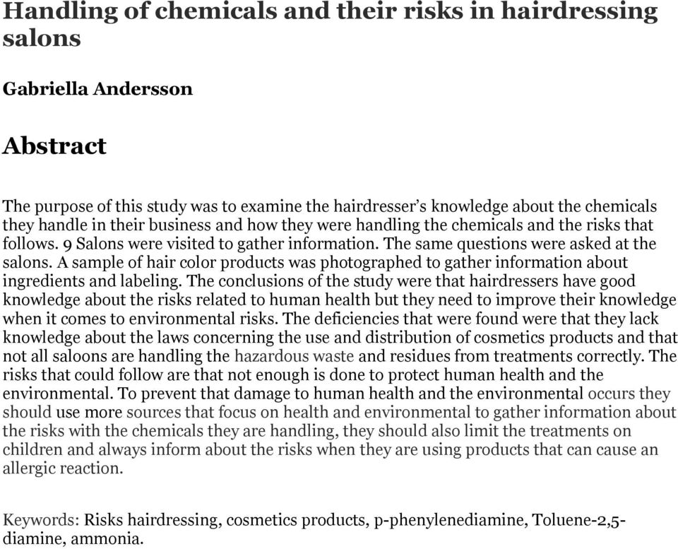 A sample of hair color products was photographed to gather information about ingredients and labeling.