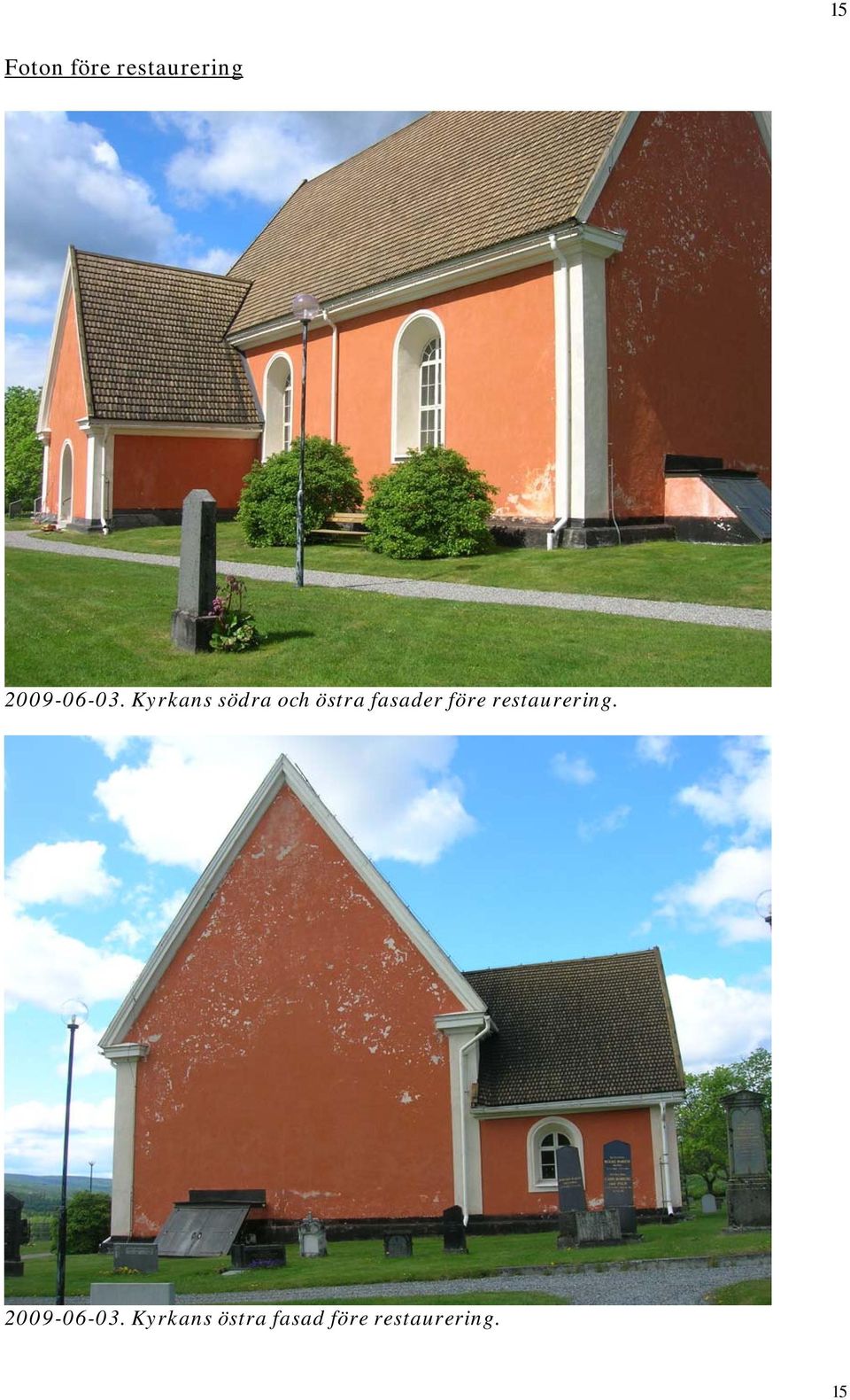 Kyrkans södra och östra fasader