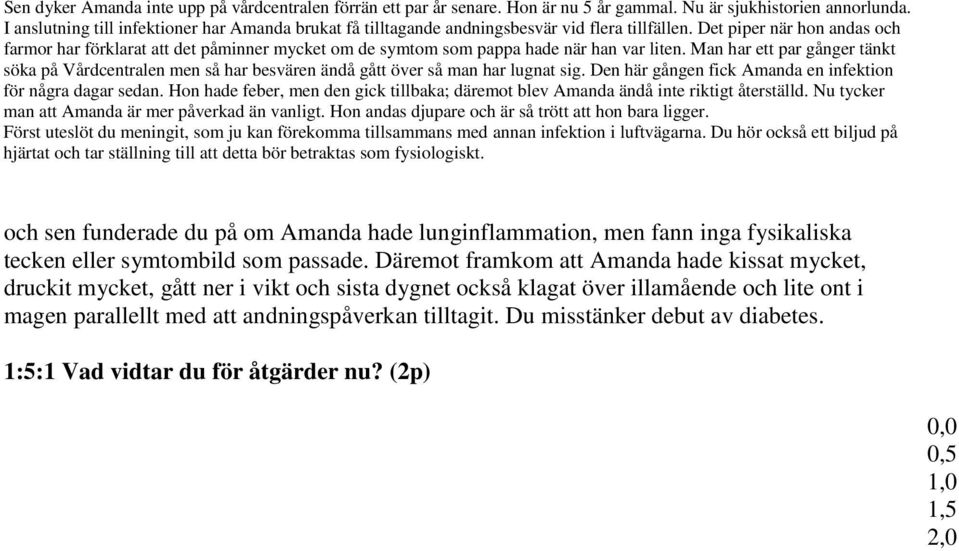 Det piper när hon andas och farmor har förklarat att det påminner mycket om de symtom som pappa hade när han var liten.