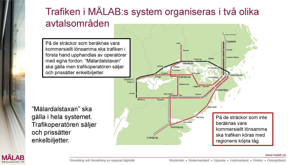 Mälardalstaxan ska gälla men trafikoperatören säljer och prissätter enkelbiljetter.