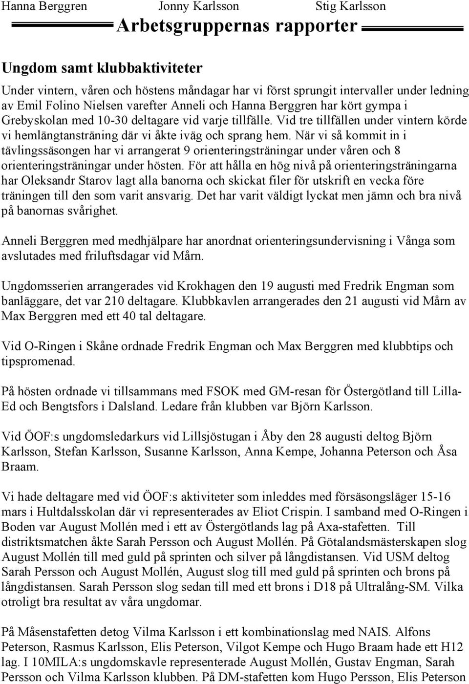 Vid tre tillfällen under vintern körde vi hemlängtansträning där vi åkte iväg och sprang hem.