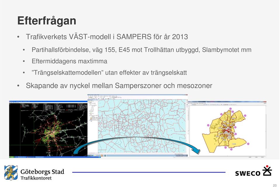 Slambymotet mm Eftermiddagens maxtimma Trängselskattemodellen utan