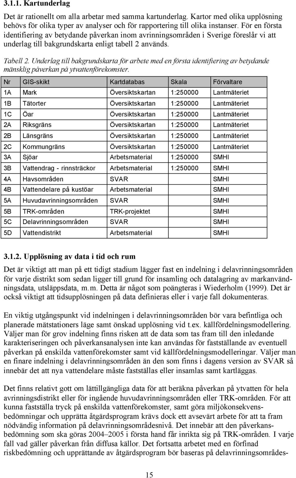 Underlag till bakgrundskarta för arbete med en första identifiering av betydande mänsklig påverkan på ytvattenförekomster.