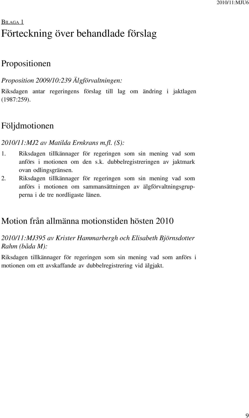 2. Riksdagen tillkännager för regeringen som sin mening vad som anförs i motionen om sammansättningen av älgförvaltningsgrupperna i de tre nordligaste länen.