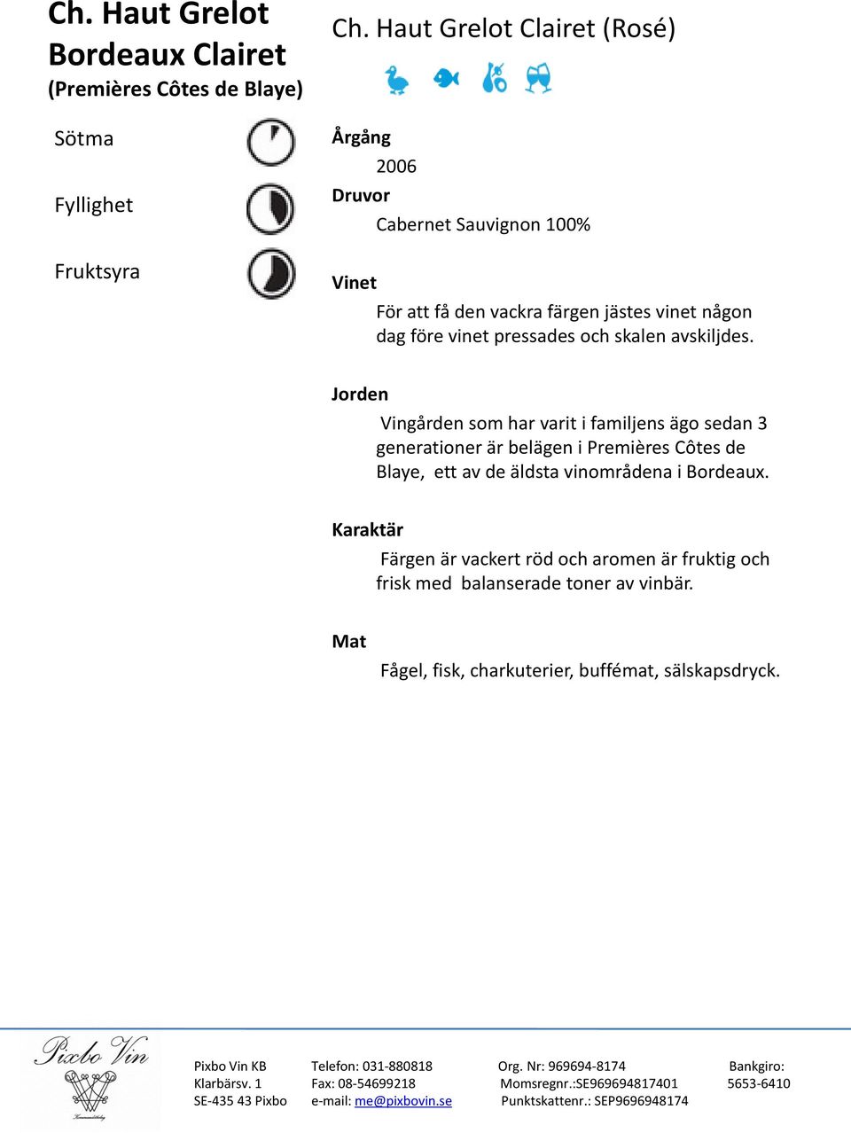 vackra färgen jästes vinet någon dag före vinet pressades och skalen avskiljdes.