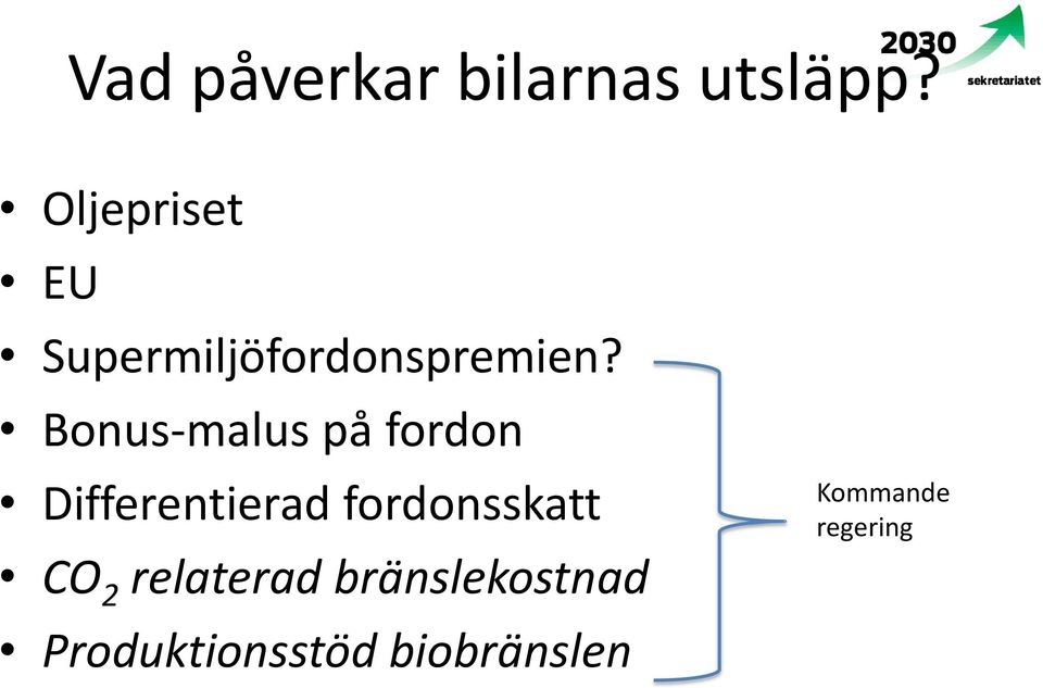 Bonus-malus på fordon Differentierad