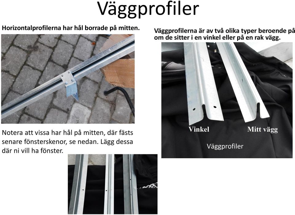 vinkel eller på en rak vägg.