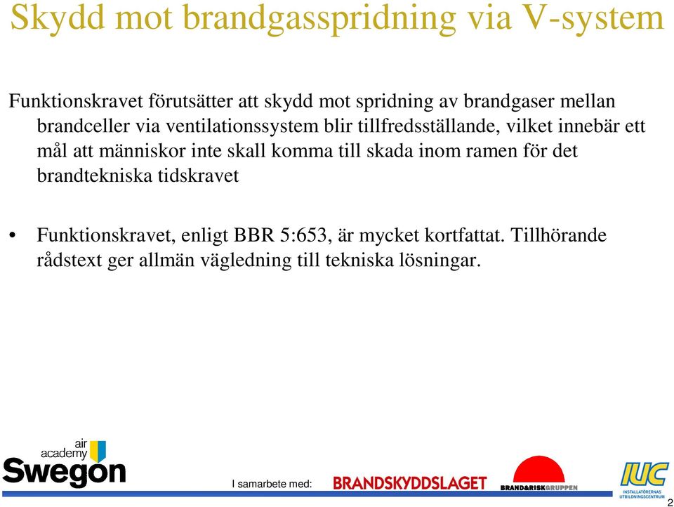 komma till skada inom ramen för det brandtekniska tidskravet Funktionskravet, enligt BBR