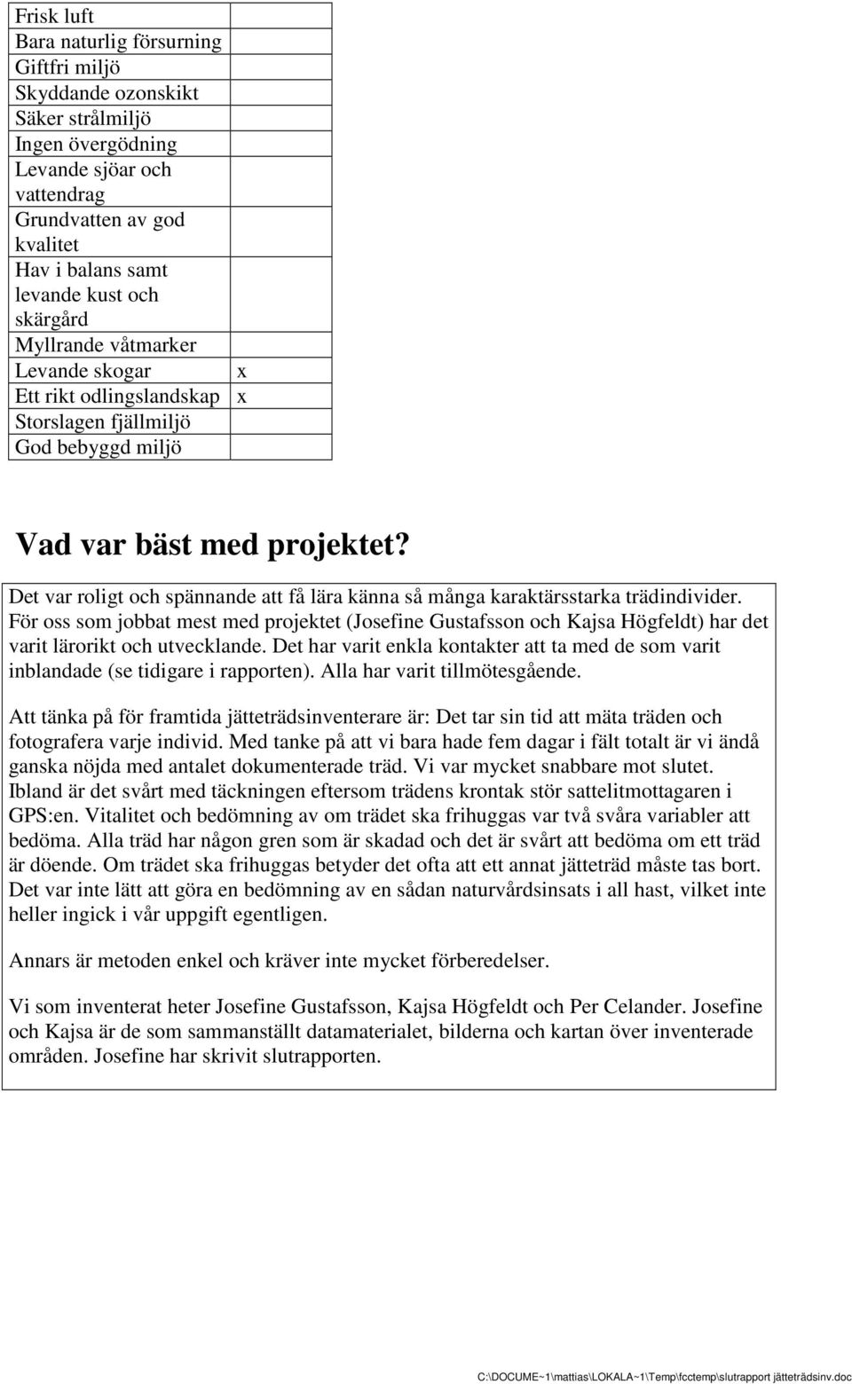 Det var roligt och spännande att få lära känna så många karaktärsstarka trädindivider.