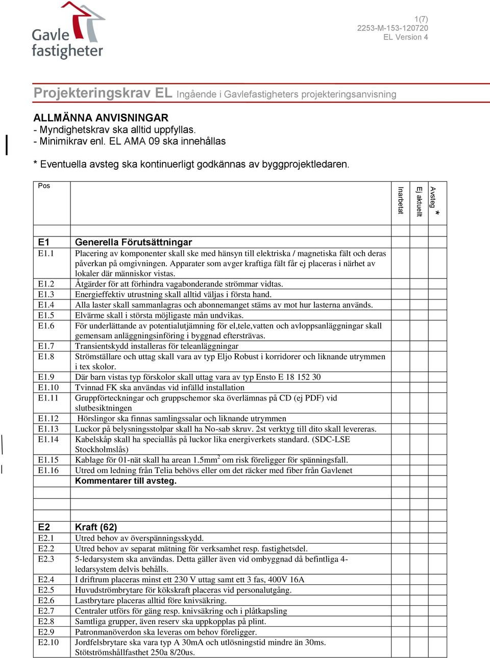 1 Placering av komponenter skall ske med hänsyn till elektriska / magnetiska fält och deras påverkan på omgivningen.