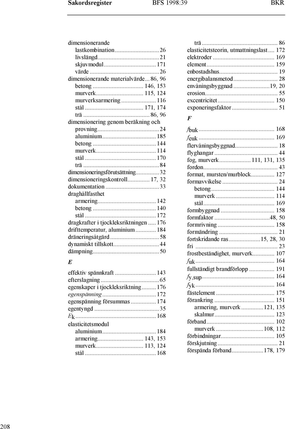 ..84 dimensioneringsförutsättning...32 dimensioneringskontroll... 17, 32 dokumentation...33 draghållfasthet armering...142 betong...140 stål...172 dragkrafter i tjockleksriktningen.