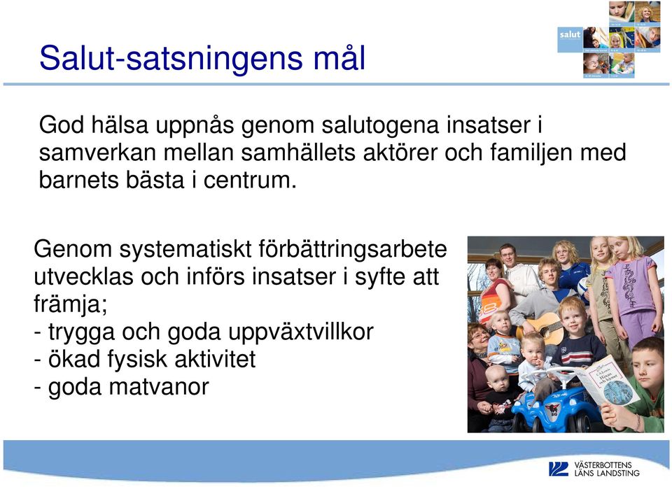 Genom systematiskt förbättringsarbete utvecklas och införs insatser i syfte