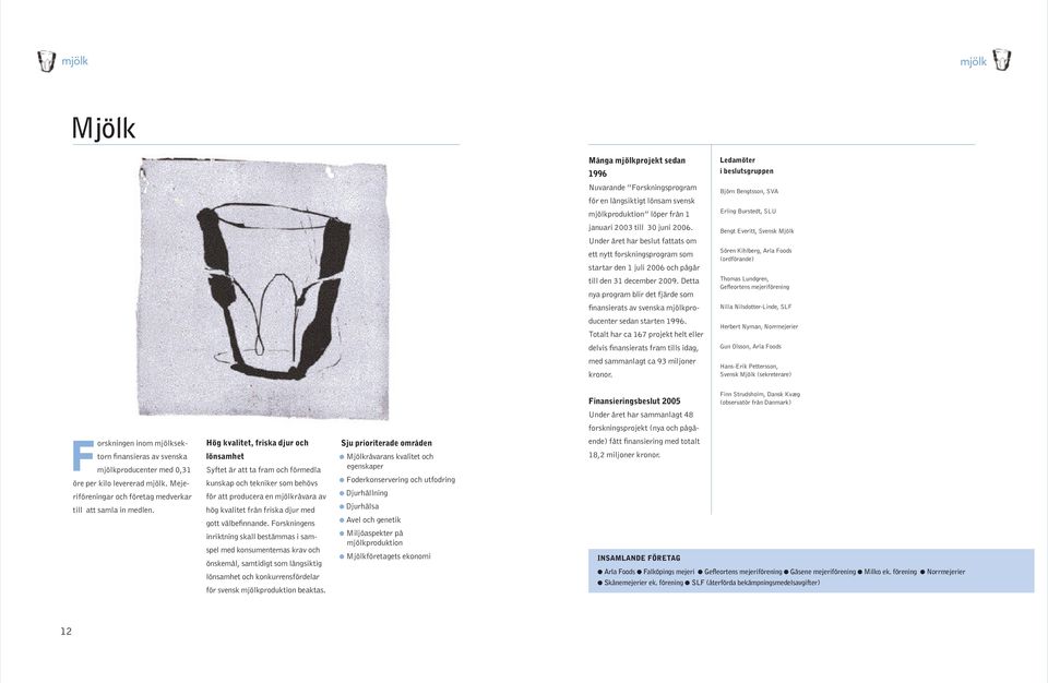 Detta nya program blir det fjärde som finansierats av svenska mjölkproducenter sedan starten 1996.