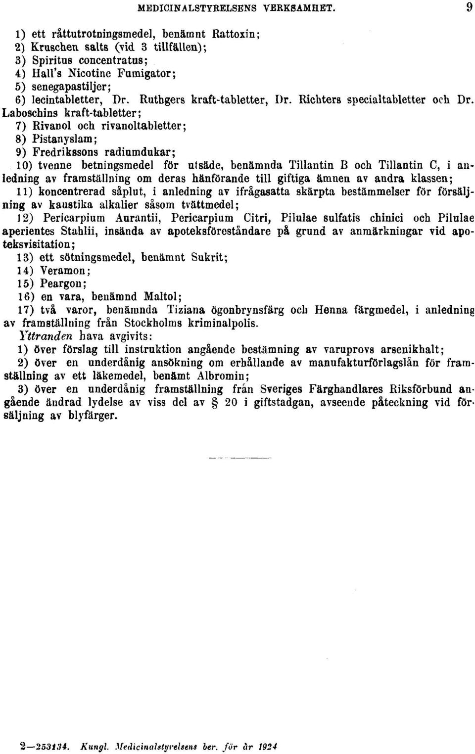 Ruthgers kraft-tabletter, Dr. Richters specialtabletter och Dr.