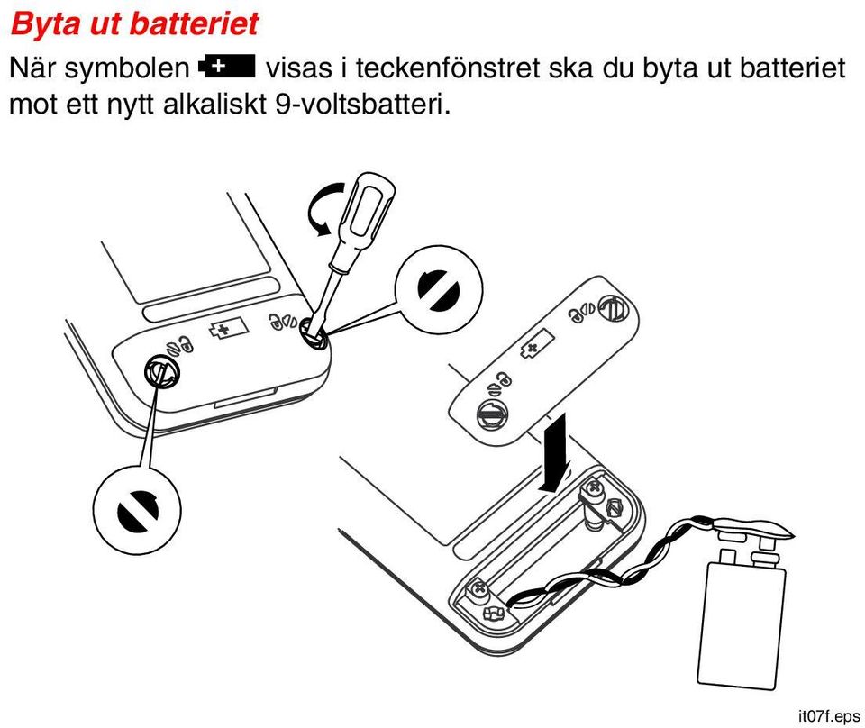 byta ut batteriet mot ett nytt