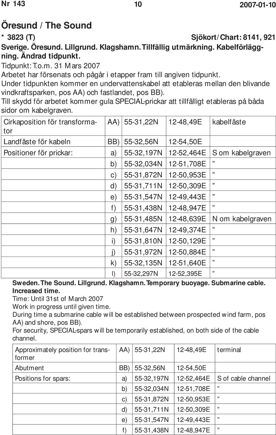 Till skydd för arbetet kommer gula SPECIAL-prickar att tillfälligt etableras på båda sidor om kabelgraven.