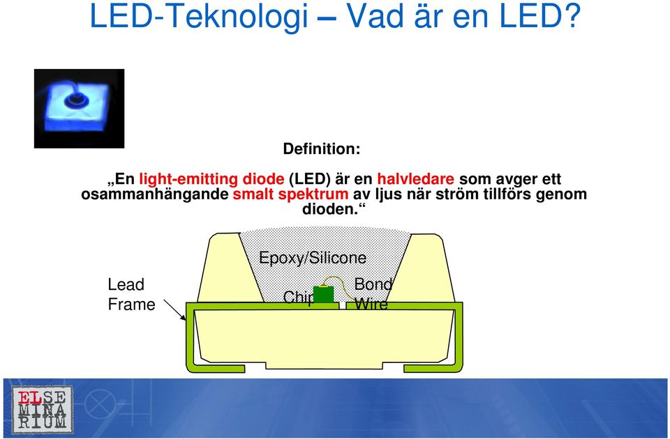 halvledare som avger ett osammanhängande smalt