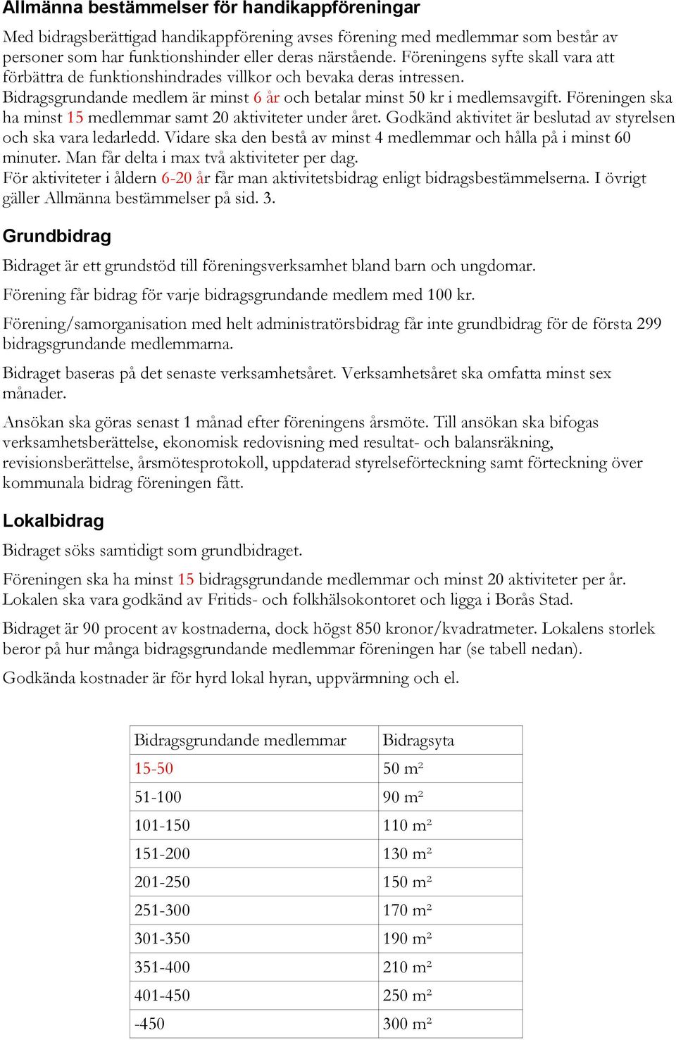 Föreningen ska ha minst 15 medlemmar samt 20 aktiviteter under året. Godkänd aktivitet är beslutad av styrelsen och ska vara ledarledd.