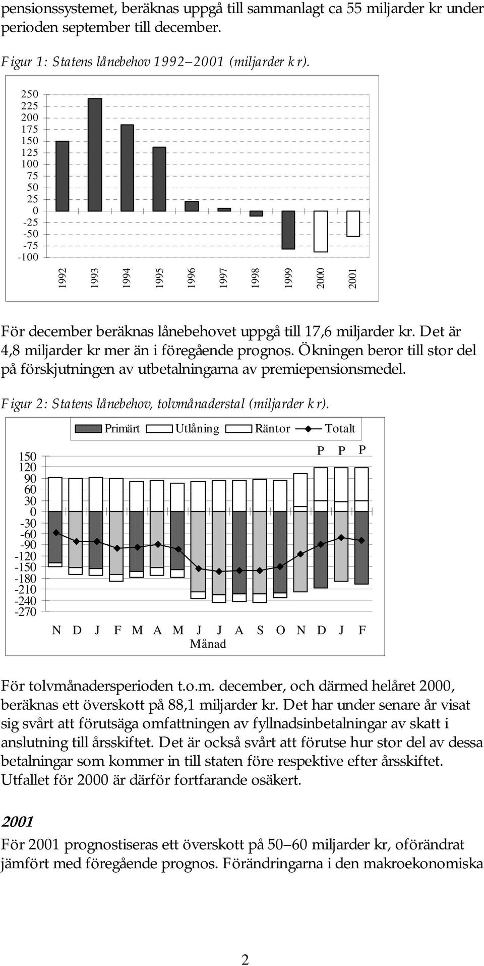 Det är 4,8 miljarder kr mer än i föregående prognos. Ökningen beror till stor del på förskjutningen av utbetalningarna av premiepensionsmedel.