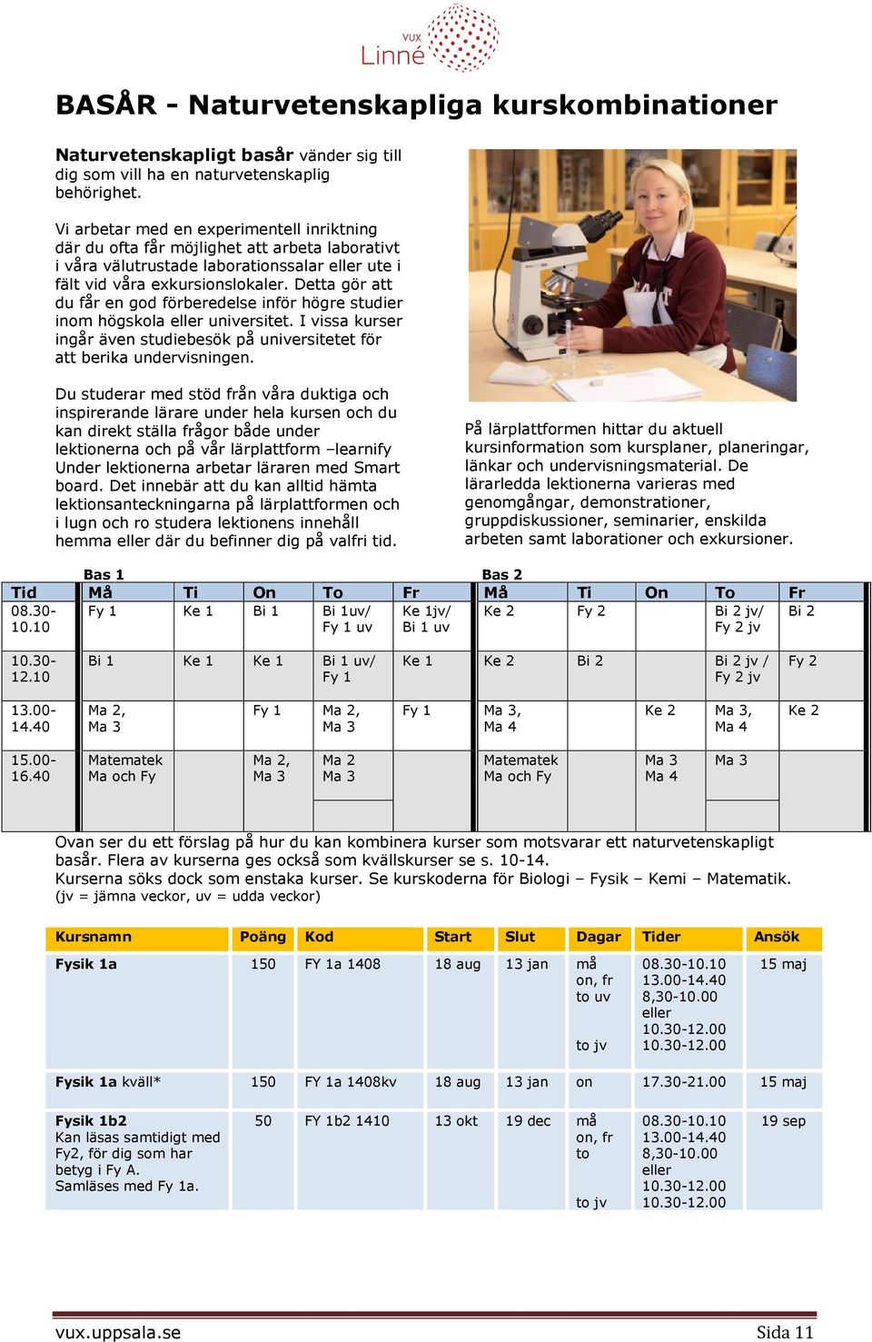 Detta gör att du får en god förberedelse inför högre studier inom högskola universitet. I vissa kurser ingår även studiebesök på universitetet för att berika undervisningen.