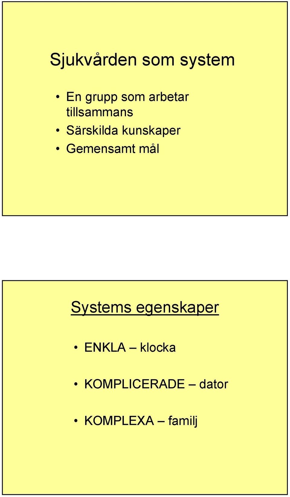 kunskaper Gemensamt mål Systems