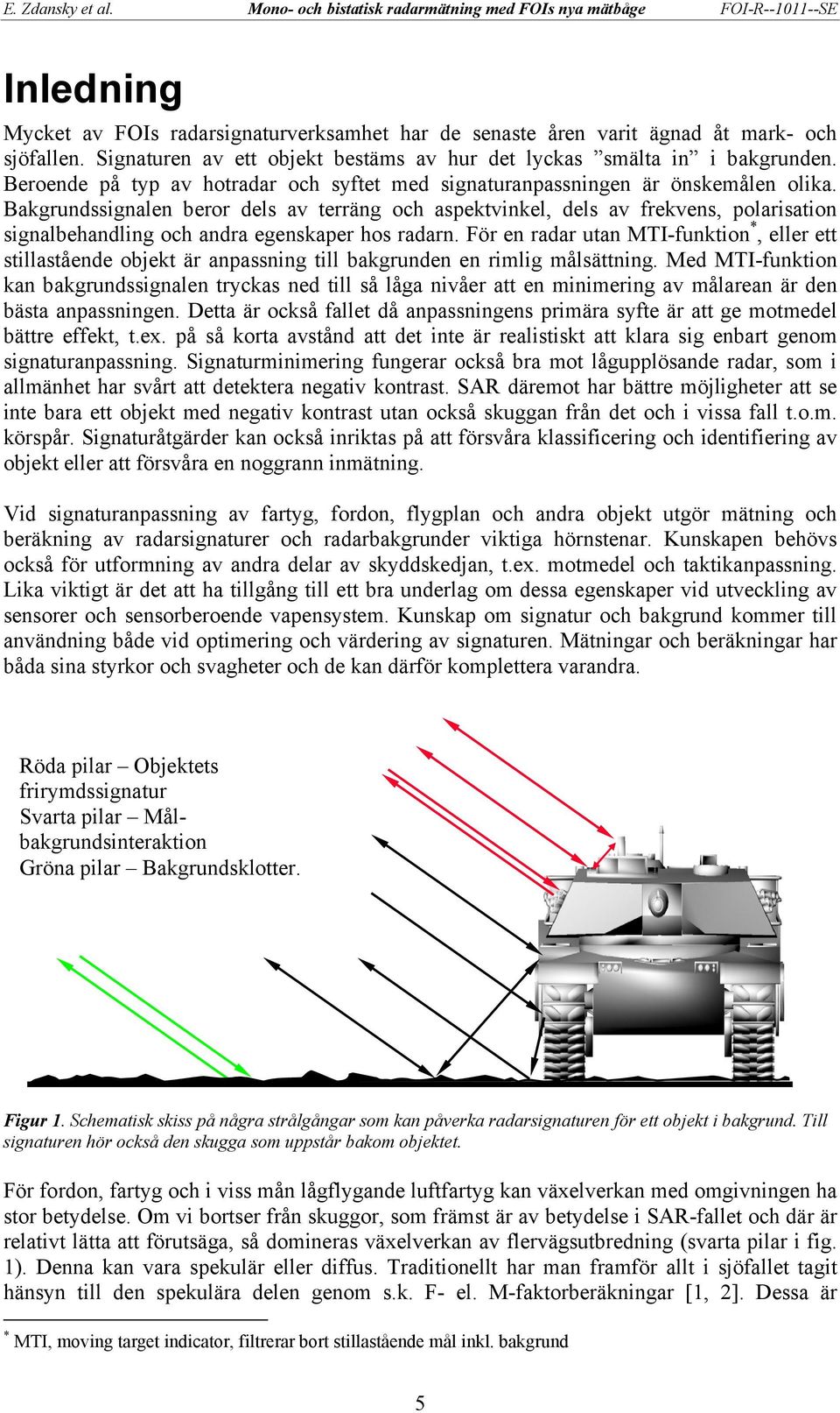 Bakgrundssignalen beror dels av terräng och aspektvinkel, dels av frekvens, polarisation signalbehandling och andra egenskaper hos radarn.
